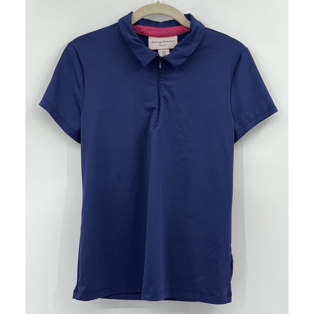 Tommy Bahama Golf Shirt Women's Medium 1/4 Zip Collared Short Sleeve Stretch